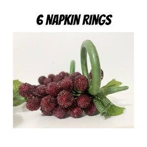 6 Pier 1 Imports Beaded Grapes Napkin Rings Napkin Holders, High Quality